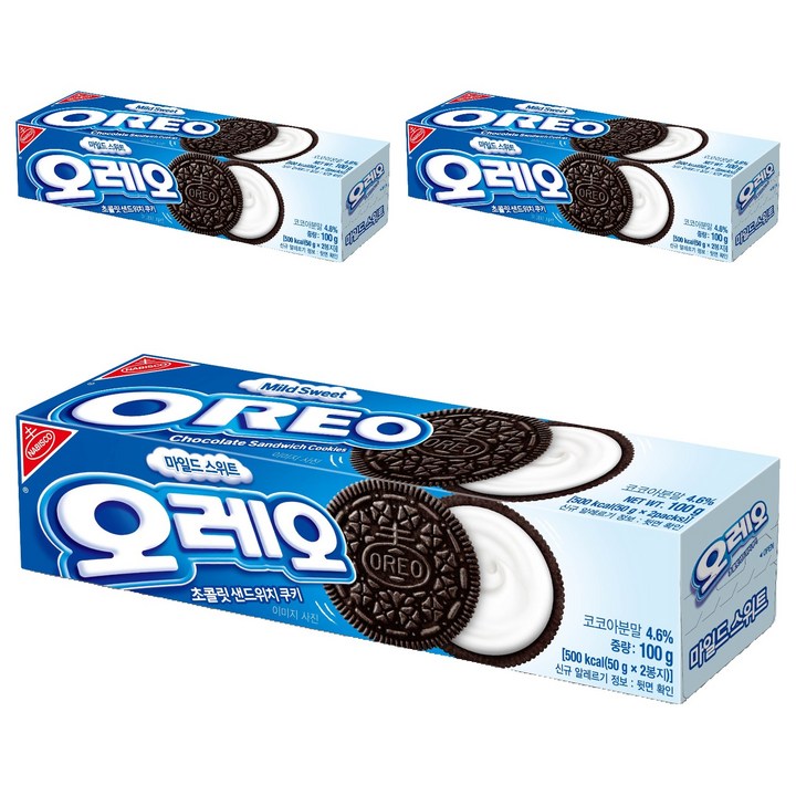 오레오 마일드스위트, 100g, 3개