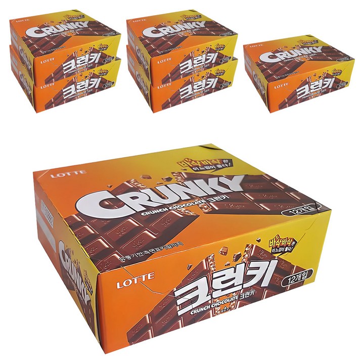 롯데웰푸드 크런키 초콜릿, 34g, 72개
