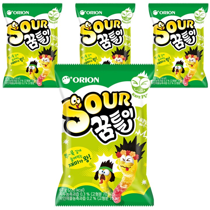 오리온 SOUR 꿈틀이, 67g, 4개