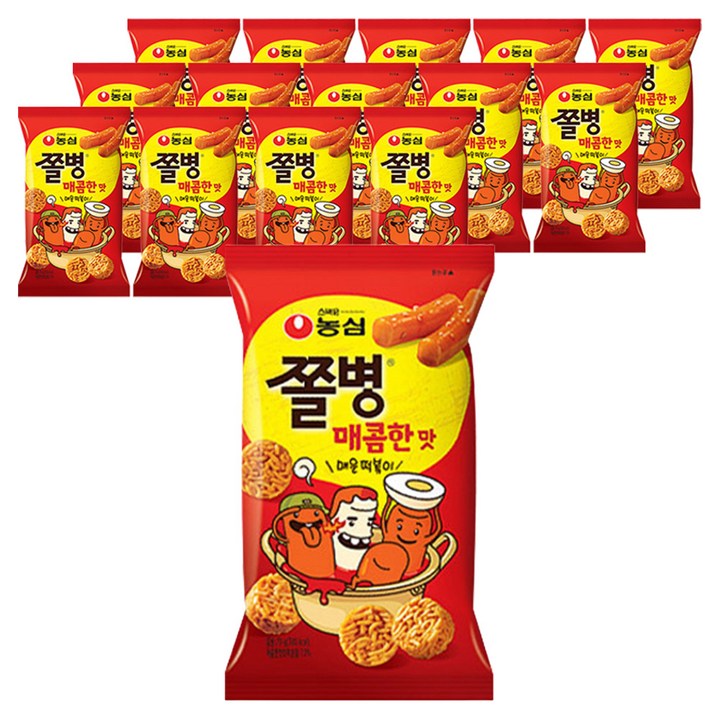 쫄병스낵 매콤한맛, 82g, 15개