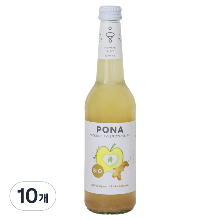 포나 유기농 스파클링 애플 진저 탄산음료, 10개, 330ml