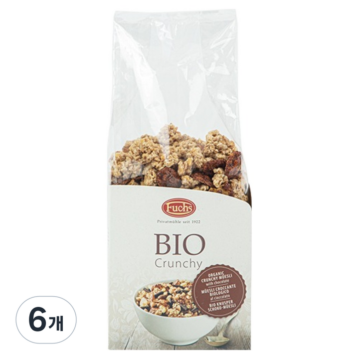 훅스 유기농 초콜렛 크런치 시리얼, 350g, 6개