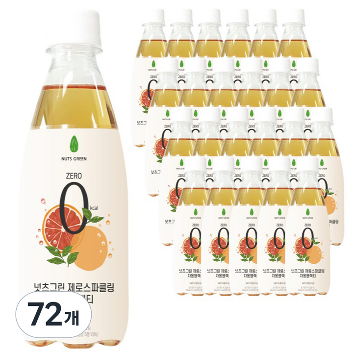 넛츠그린 제로스파클링 자몽블랙티, 340ml, 72개