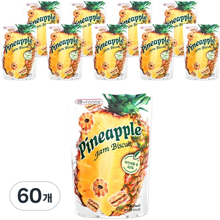 VFOODS 파인애플 잼 비스킷, 75g, 60개