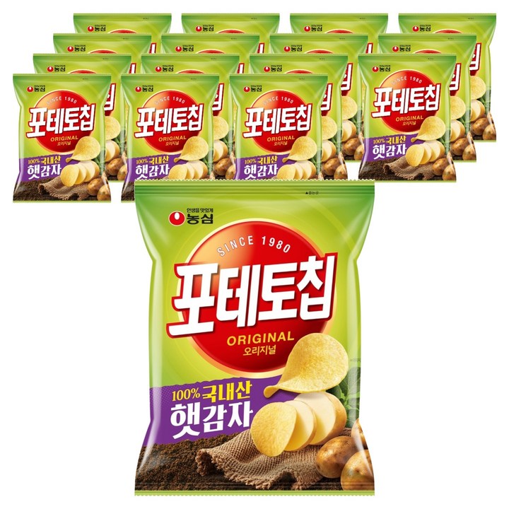 포테토칩 오리지널, 110g, 16개