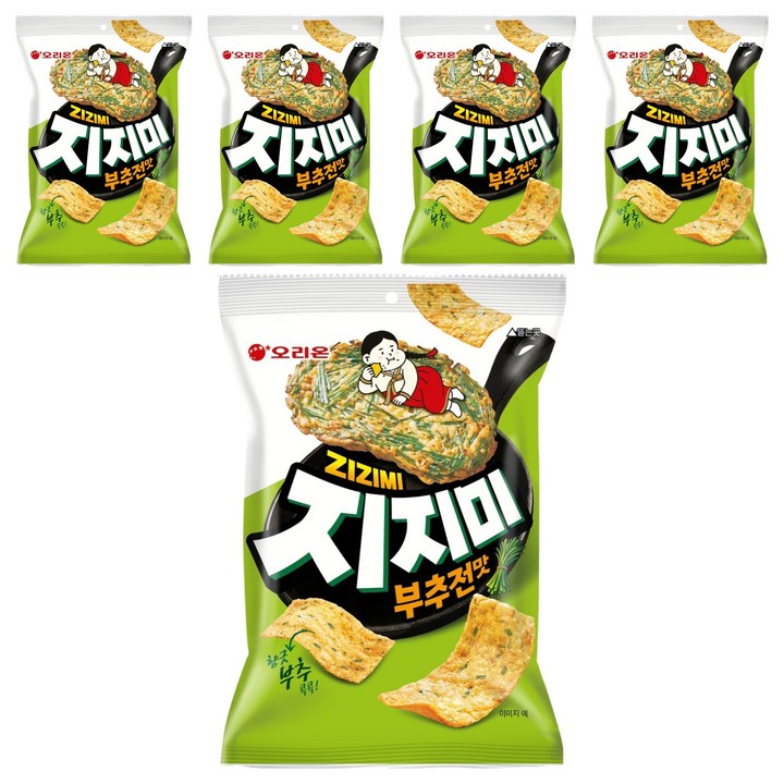 오리온 지지미 부추전맛, 58g, 5개