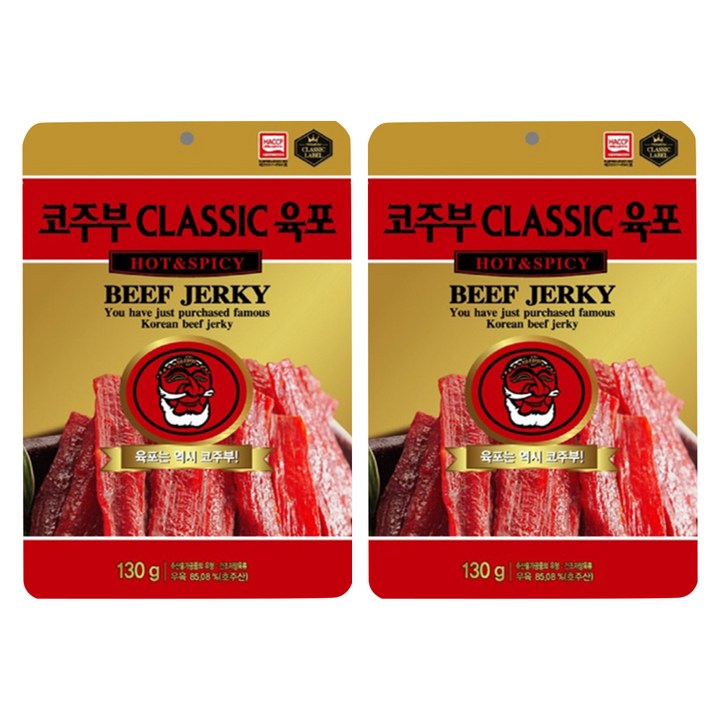 코주부 CLASSIC 육포 HOT & SPICY, 130g, 2개