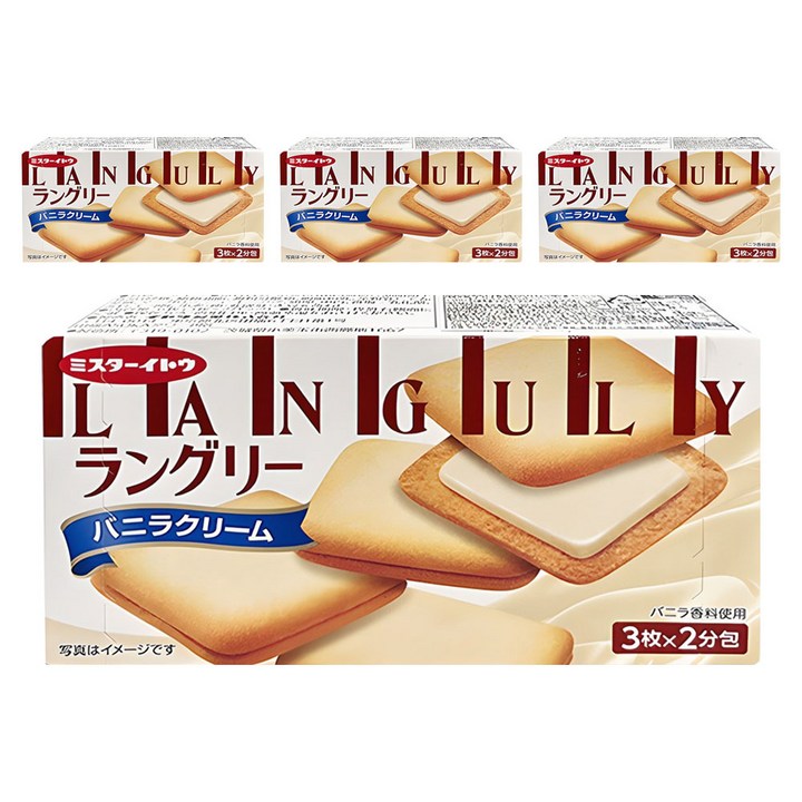 랑그리 크림 샌드 바닐라향, 66g, 4개