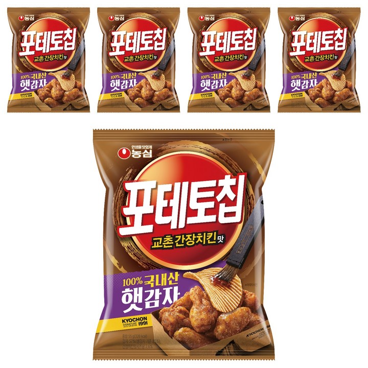 포테토칩 교촌간장치킨맛, 55g, 5개