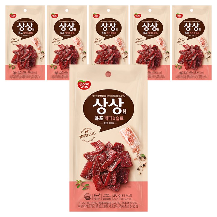 상상육포 페퍼앤솔트, 30g, 6개