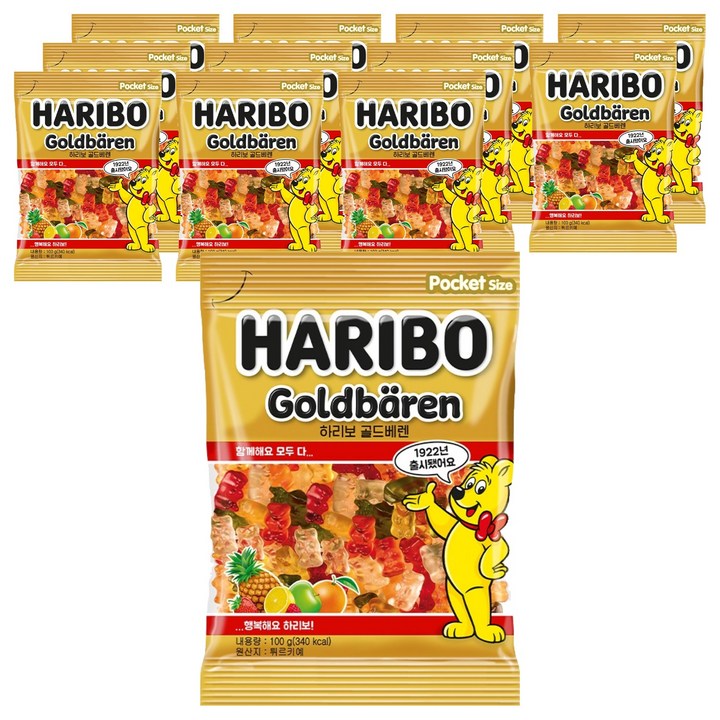 하리보 골드베렌 젤리, 100g, 12개