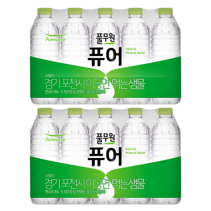 풀무원 퓨어 무라벨 생수, 500ml, 40개