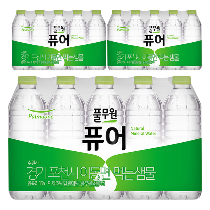 풀무원 퓨어 무라벨 생수, 500ml, 60개