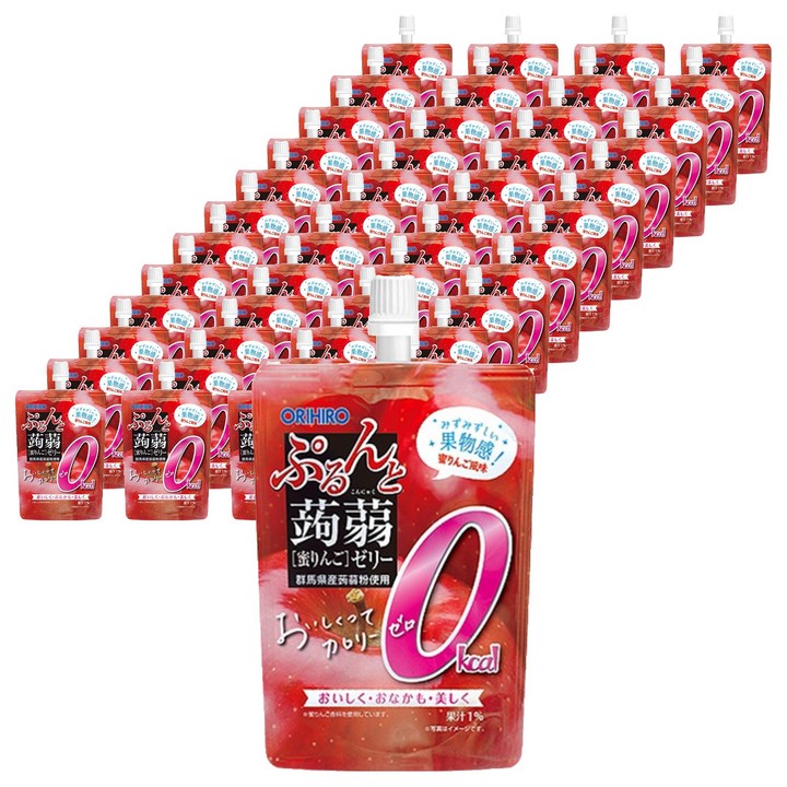 오리히로 푸룬또 곤약젤리 제로 사과맛, 130g, 48개