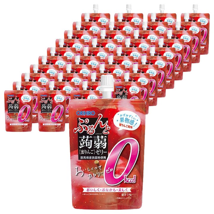 오리히로 푸룬또 곤약젤리 제로 사과맛, 130g, 40개