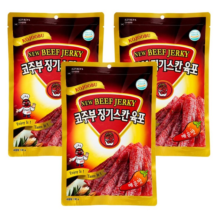 코주부 징기스칸 육포 매운맛, 130g, 3개