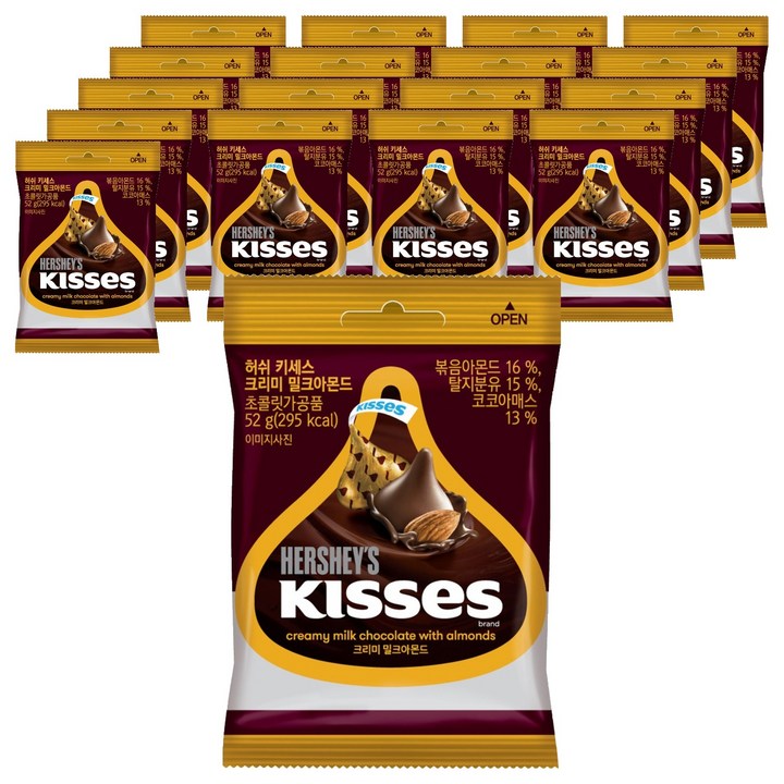 허쉬 키세스 크리미밀크 아몬드 초콜렛, 52g, 18개