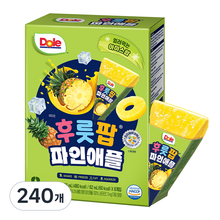 돌 후룻팝 파인애플 8p, 62ml, 240개