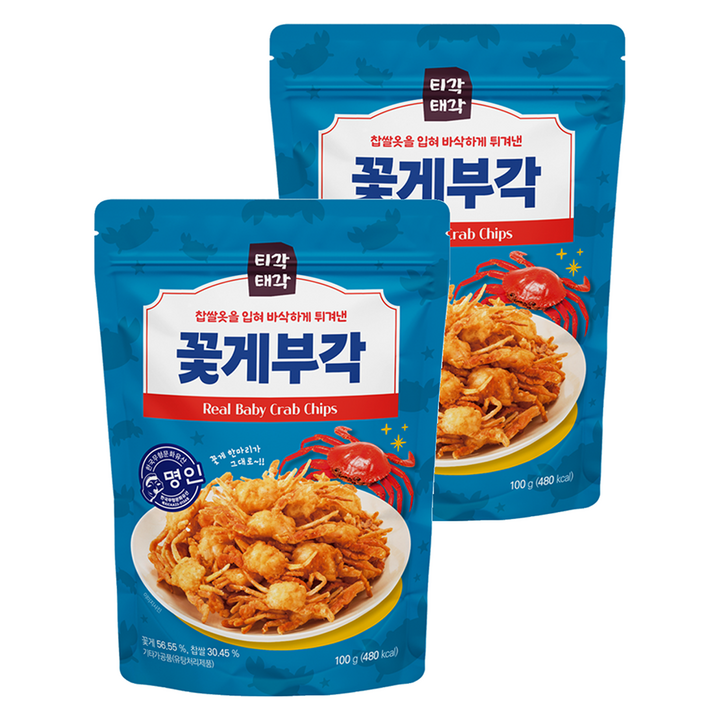 티각태각 꽃게 부각, 100g, 2개
