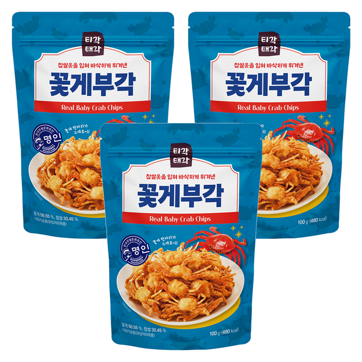 티각태각 꽃게 부각, 100g, 3개