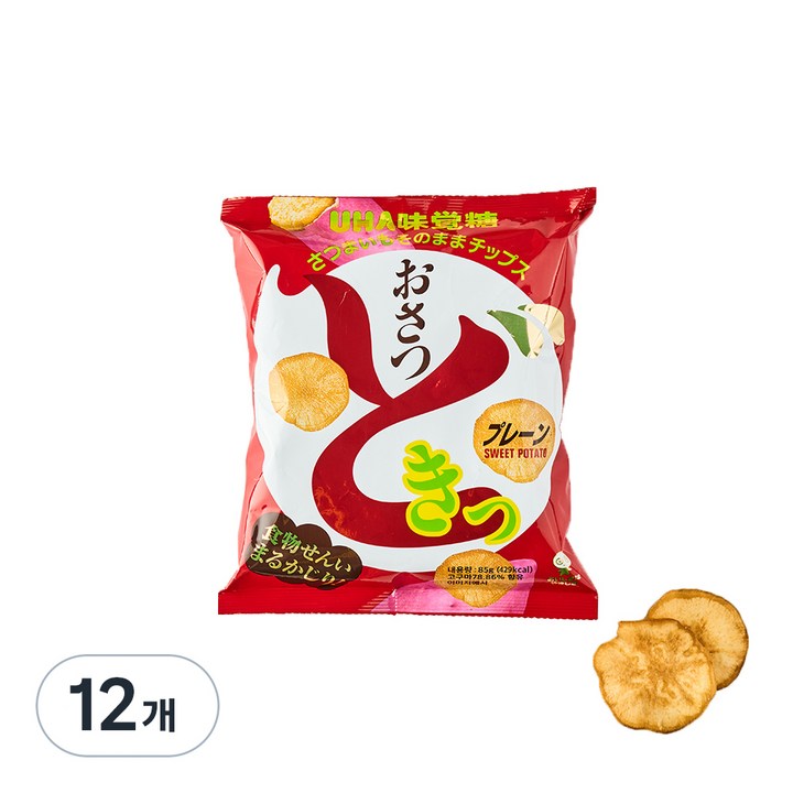 유하미카쿠토 오사츠도키 플레인 고구마칩, 85g, 12개