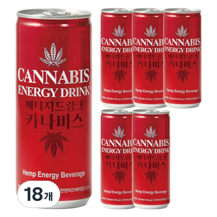 카나비스에너지드링크 라즈베리, 18개, 250ml