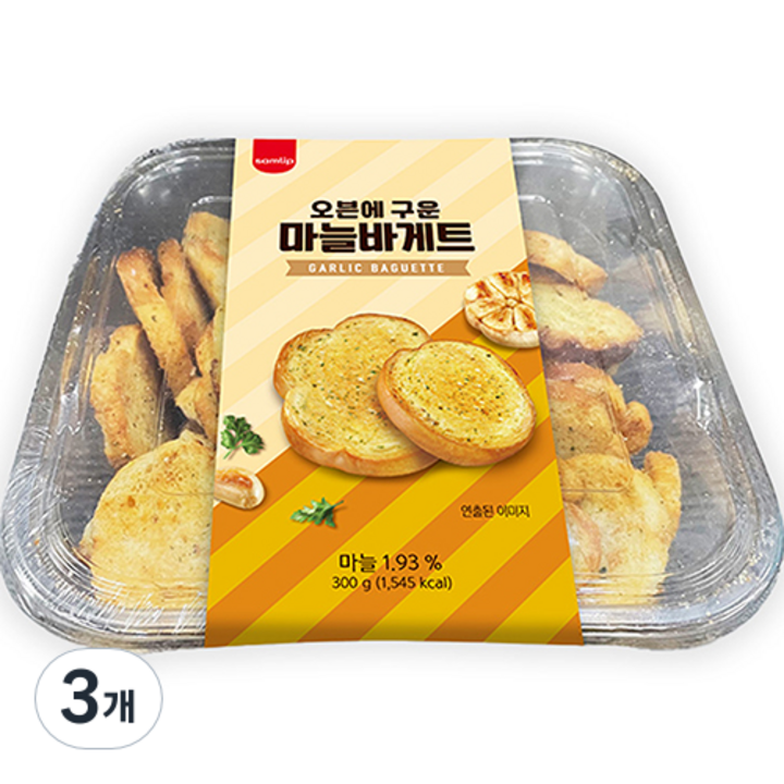삼립 오븐에 구운 마늘바게트, 300g, 3개
