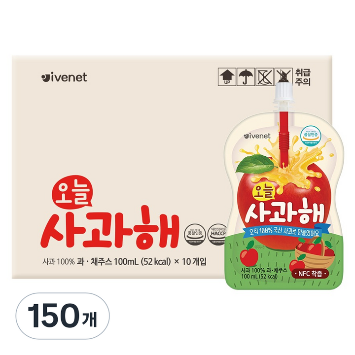 아이배냇 오늘사과해 주스, 100ml, 150개