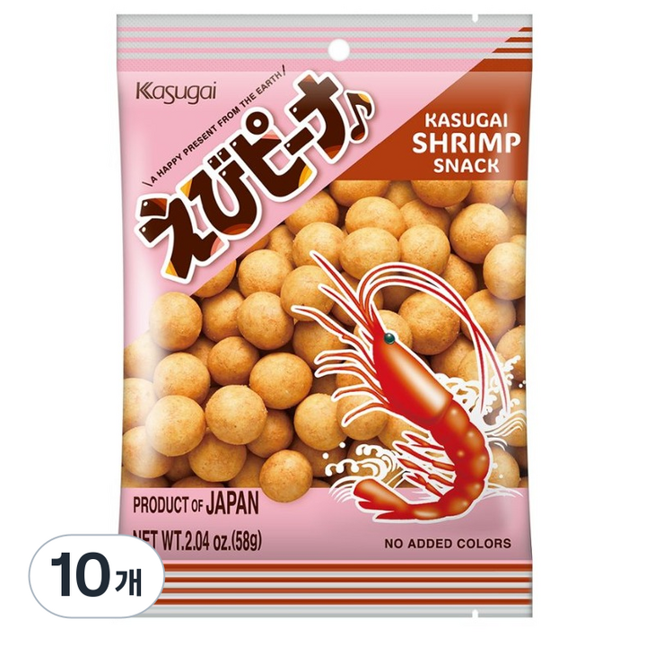 카수가이 에비 피넛 새우과자, 58g, 10개