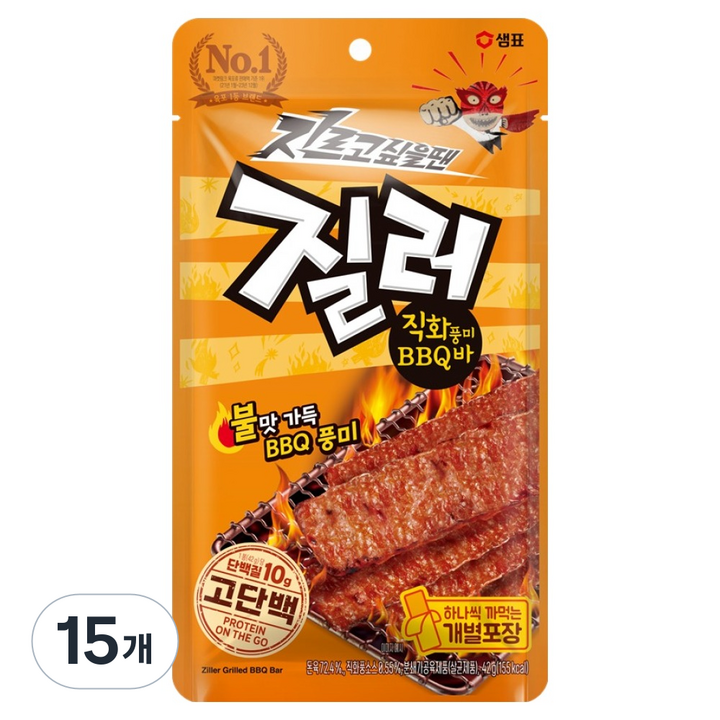 질러 직화 풍미 BBQ 바, 42g, 15개