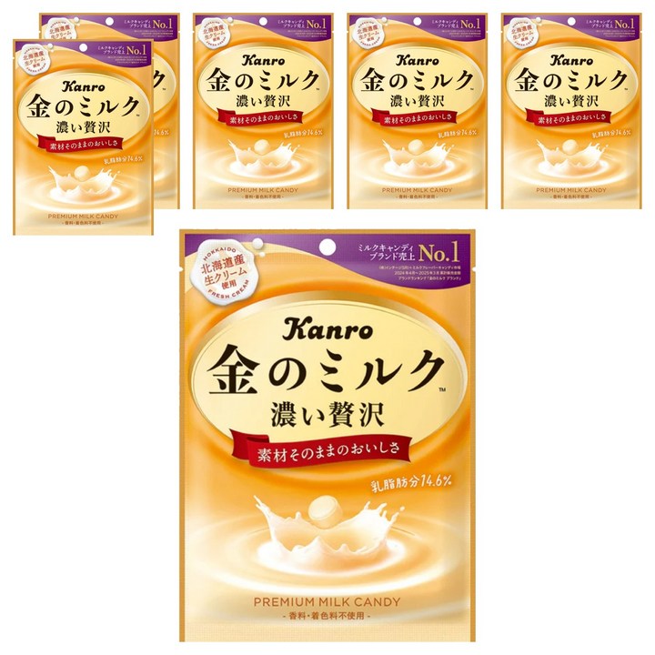 칸로 골든 밀크캔디, 80g, 6개
