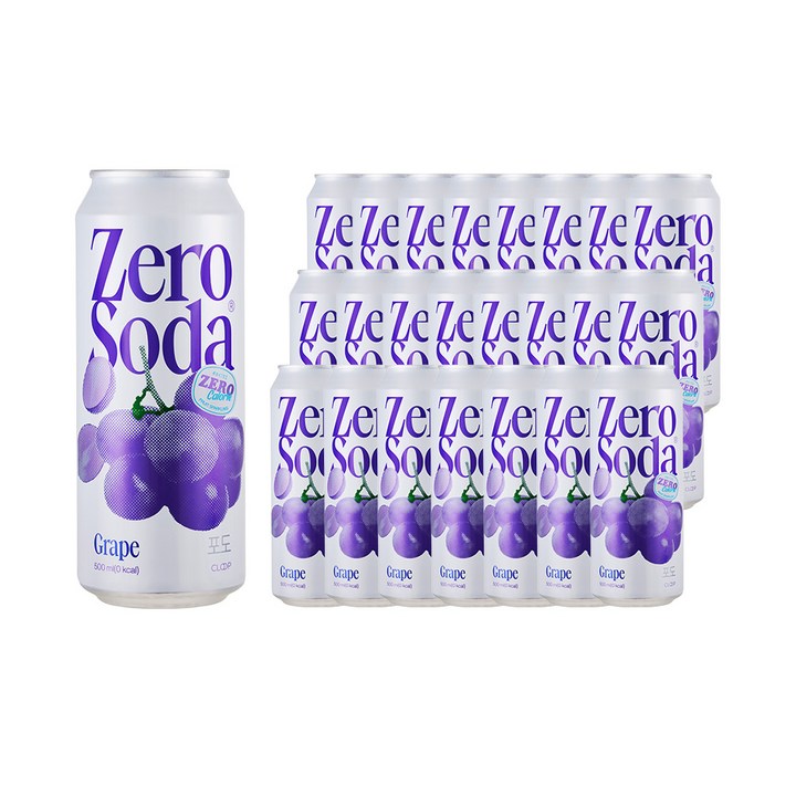 클룹 제로소다 포도, 24개, 500ml