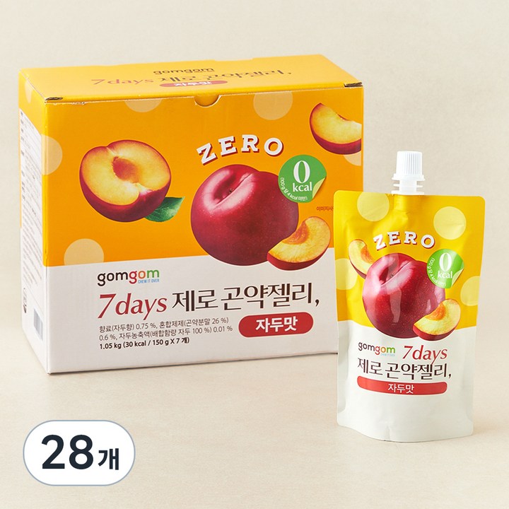 곰곰 7days 제로 곤약젤리 자두맛, 150ml, 7개입, 4박스