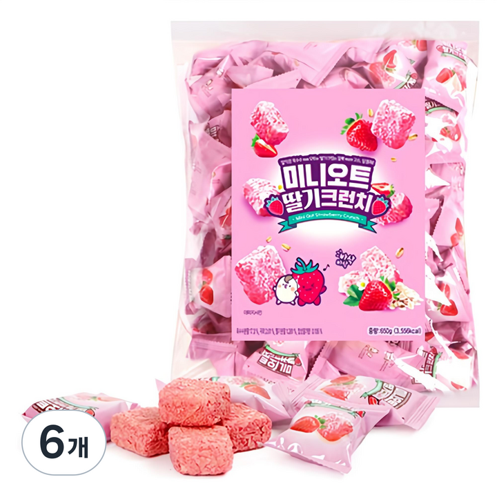 미니오트 크런치 딸기향, 6개, 650g