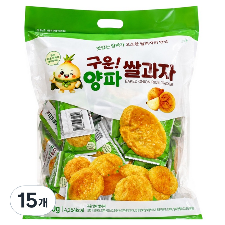 구운 양파 쌀과자, 800g, 15개