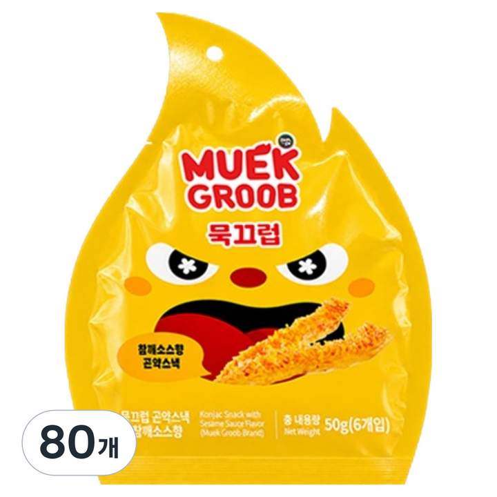 묵끄럽 마라곤약스낵 참깨소스맛, 50g, 80개
