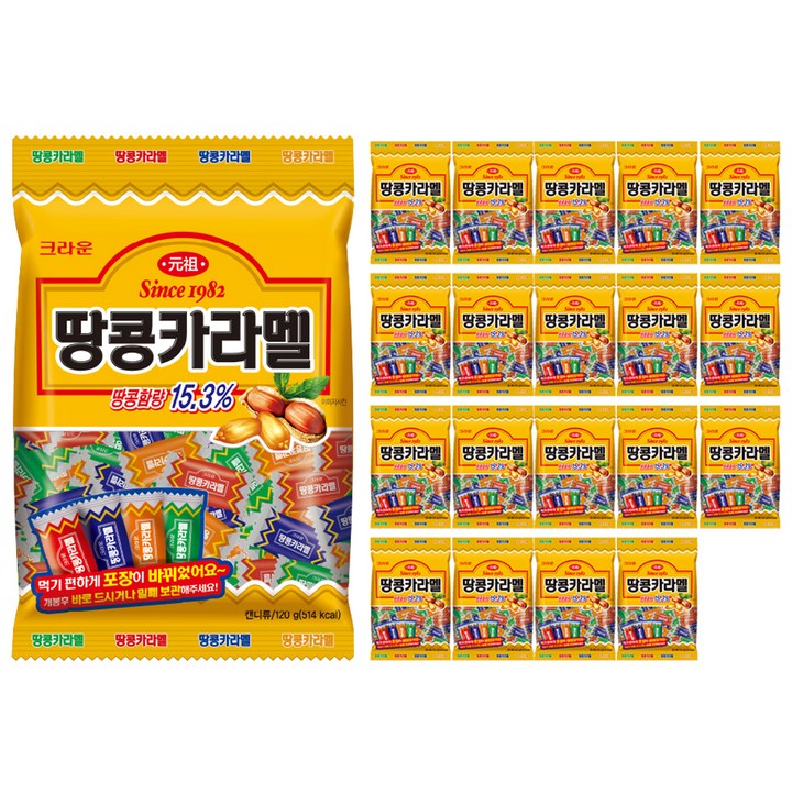 크라운 땅콩카라멜, 120g, 20개