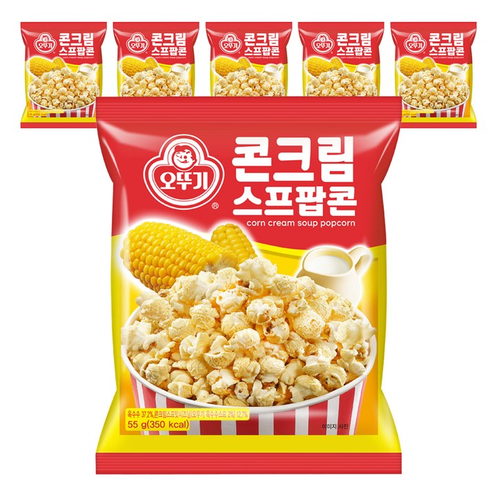 오뚜기 콘크림 스프팝콘, 55g, 6개