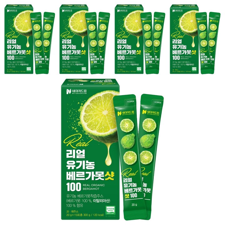 네이처드림 리얼 유기농 베르가못샷100 스틱형 착즙액, 20g, 75개