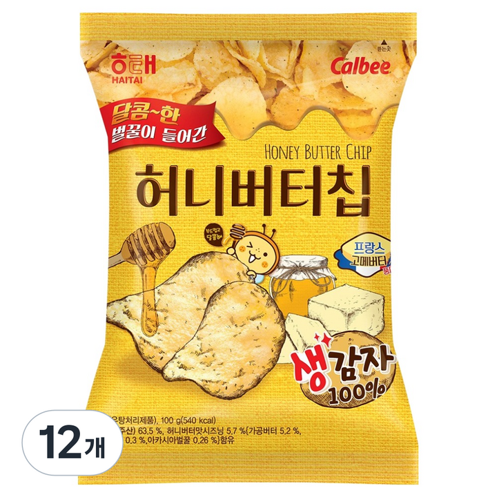 해태제과 허니버터칩, 100g, 12개