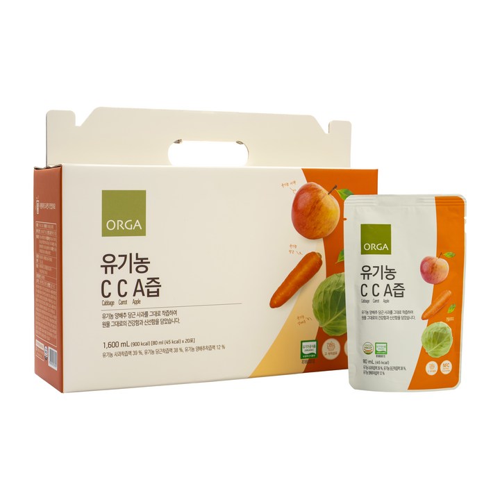 올가홀푸드 유기농 CCA즙 야채음료, 80ml, 20개