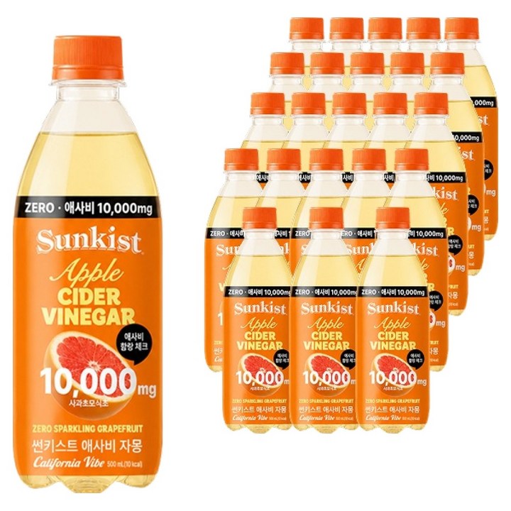 썬키스트 애사비 제로 스파클링 자몽, 24개, 500ml