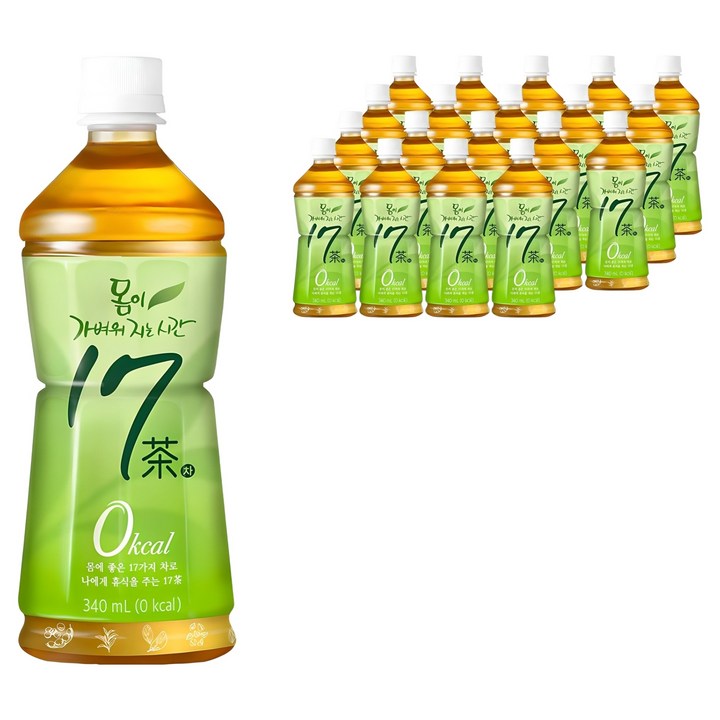 17차 몸이 가벼워지는 시간 차음료, 340ml, 20개