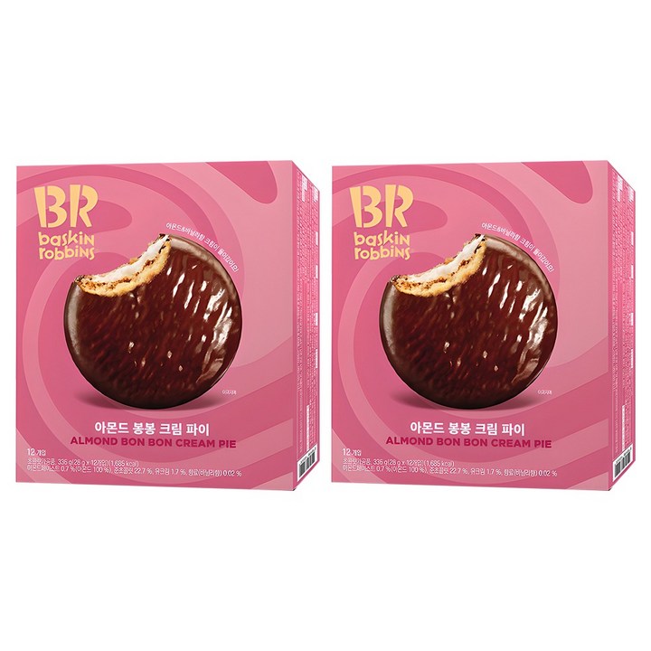 배스킨라빈스 아몬드 봉봉 크림 파이, 336g, 2개