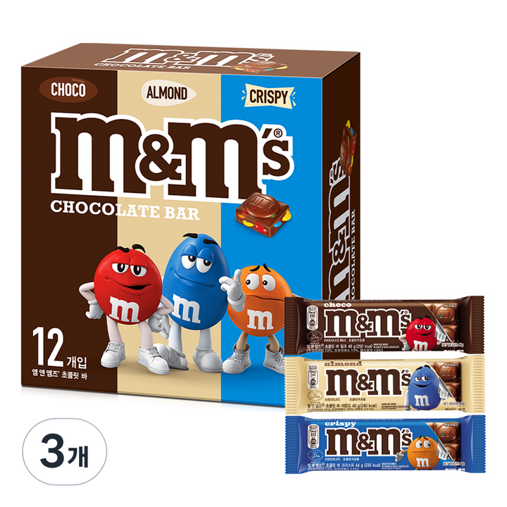 엠앤엠즈 블록 싱글 3종 멀티팩 540g, 3개