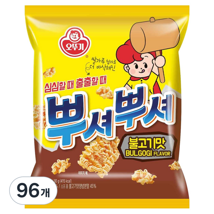 오뚜기 뿌셔뿌셔 불고기맛, 90g, 96개