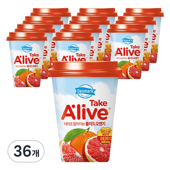 덴마크우유 테이크 얼라이브 블러드오렌지, 250ml, 36개