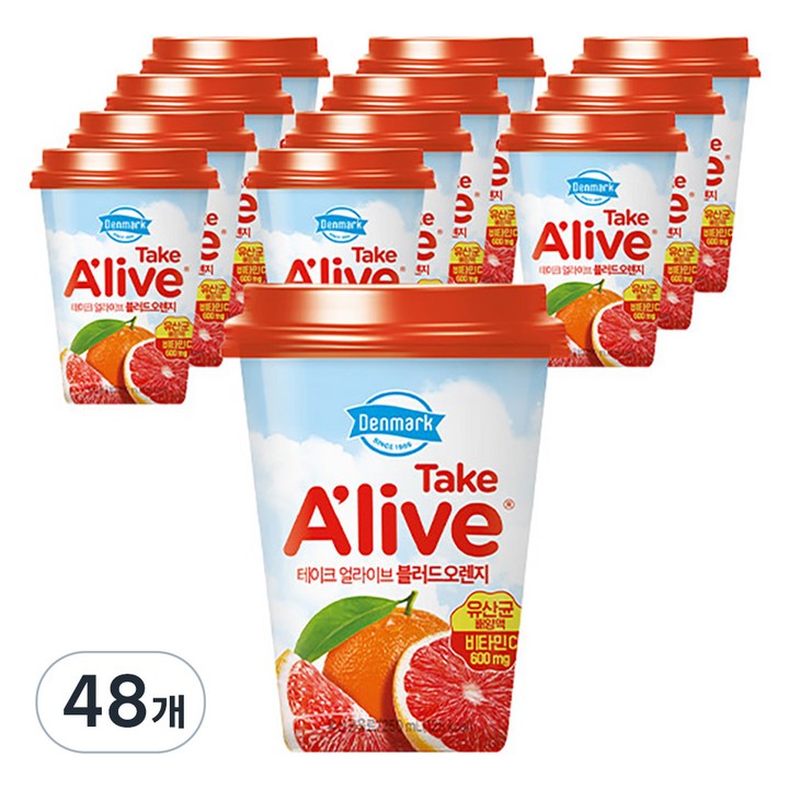 덴마크우유 테이크 얼라이브 블러드오렌지, 250ml, 48개