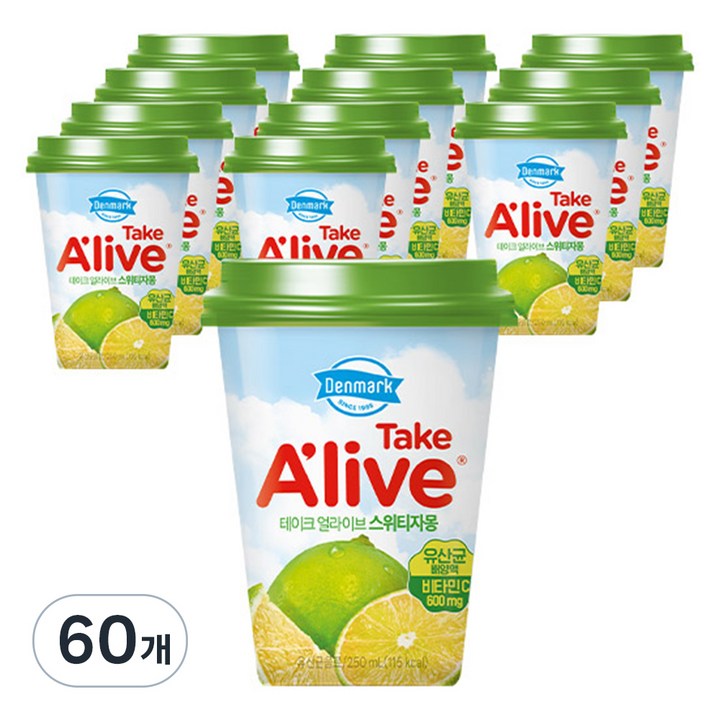 덴마크우유 테이크 얼라이브 스위티 자몽, 250ml, 60개