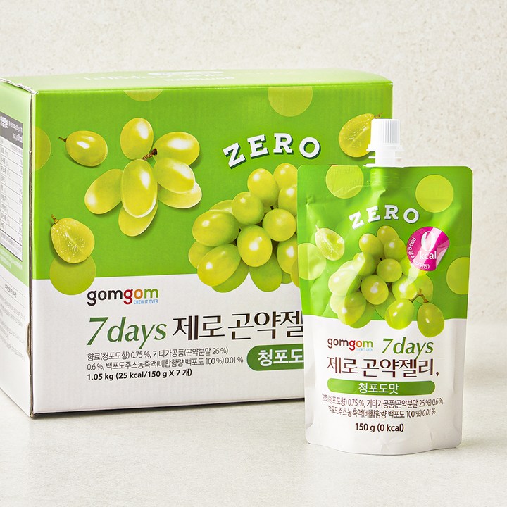 곰곰 7days 제로 곤약젤리 청포도맛, 150g, 7개입, 1박스